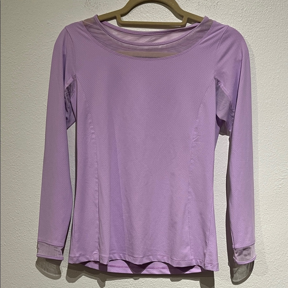 Gottex Long Sleeve Swim Beach Sun Shirt Top Sheer Netting Details Neck & Sleeves